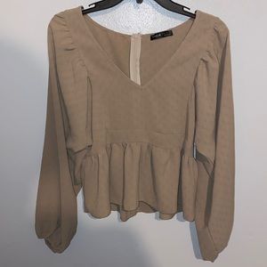 Light brown, long sleeve, size small